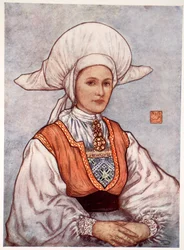 Weiße Mütze, getragen im Bergen-Distrikt, 1905